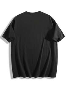 メンズ 和風 コットン 半袖 Tシャツ 縦文字 グラフィックプリント - 100% コットン 200gsm、リラックスフィット、柔らかく通気性のある生地、オールシーズンカジュアルウェア、洗濯機洗い可能 - ブラック - チェックする 3
