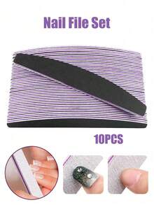 Nail File, Professional Nail File, Reusable Double-Sided Sandpaper Nail File (100/180 Grit), 1/5/10/20/35/50 Pcs, Home And Salon Manicure Tool, Women Gift, Manicure Tool, Nail Care Tool, Grooming Tool, Cosmetic Tool, Nail Care Accessory - Light Grey - View 17