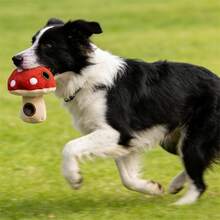 1pc Red Mushroom Shaped 3-In-1 Chew Squeaky Plush Dog Doll, Suitable For Dogs And Cats To Play With - Multicolor - View 4
