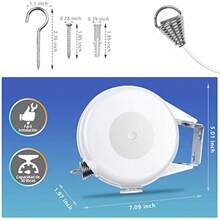 Summala 2PCS Tendedero Retráctil Tendedero para Exteriores y Interiores Ajustable de 15 Metros con 48 Clips para Balcón Patio Camping Fácil Instalación Gris - blanco - Ver 1