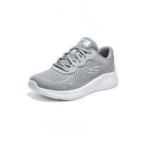 Skechers 女士网面透气跑步鞋，减震轻便休闲运动健步鞋 - 灰色 - 查看 5