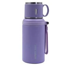 LDQ Stainless Steel Insulated Water Bottle, Vacuum Flask With 2-In-1 Lid/Drinking Cup And Strap Handle, Washable, Suitable For Hot And Cold Beverages - Great For Camping, Dining And Office Use, Valentine's Day Gift - Multicolor - View 18