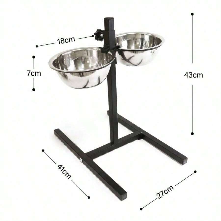 Comedero Elevated For Dogs With Inoxidable Iron, Food Storage System For Dogs And Cats, Easy To Clean And Last - 18*18*7CM - Xem 1
