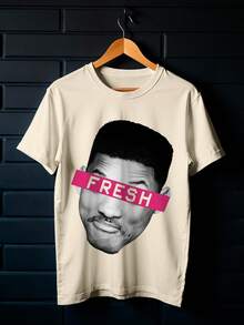Oversized  T-Shirt – Fresh Unissex DTF Ref4436 - 米色 - 查看 5
