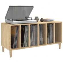 vidaXL Armario con discos chêne sonoma 100x38x48 cm de ingeniería - Marrón - Ver 4