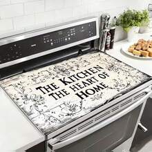1pc Wood Grain Stove Cover Printed With "The Kitchen Is The Heart Of The Home" - Durable Gray Wood Grain Stove Cover Fits Most Ovens, Easy To Attach, Ideal Housewarming Gift - Multicolor - View 27