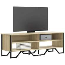 meuble TV vidaXL chêne sonoma 122x34x41 cm en bois d'ingénierie - Tabac - Voir 1