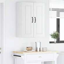 vidaXL Armoire de cuisine Blanc 60 x 31 x 80 cm Bois d'ingénierie - Blanc - Voir 4
