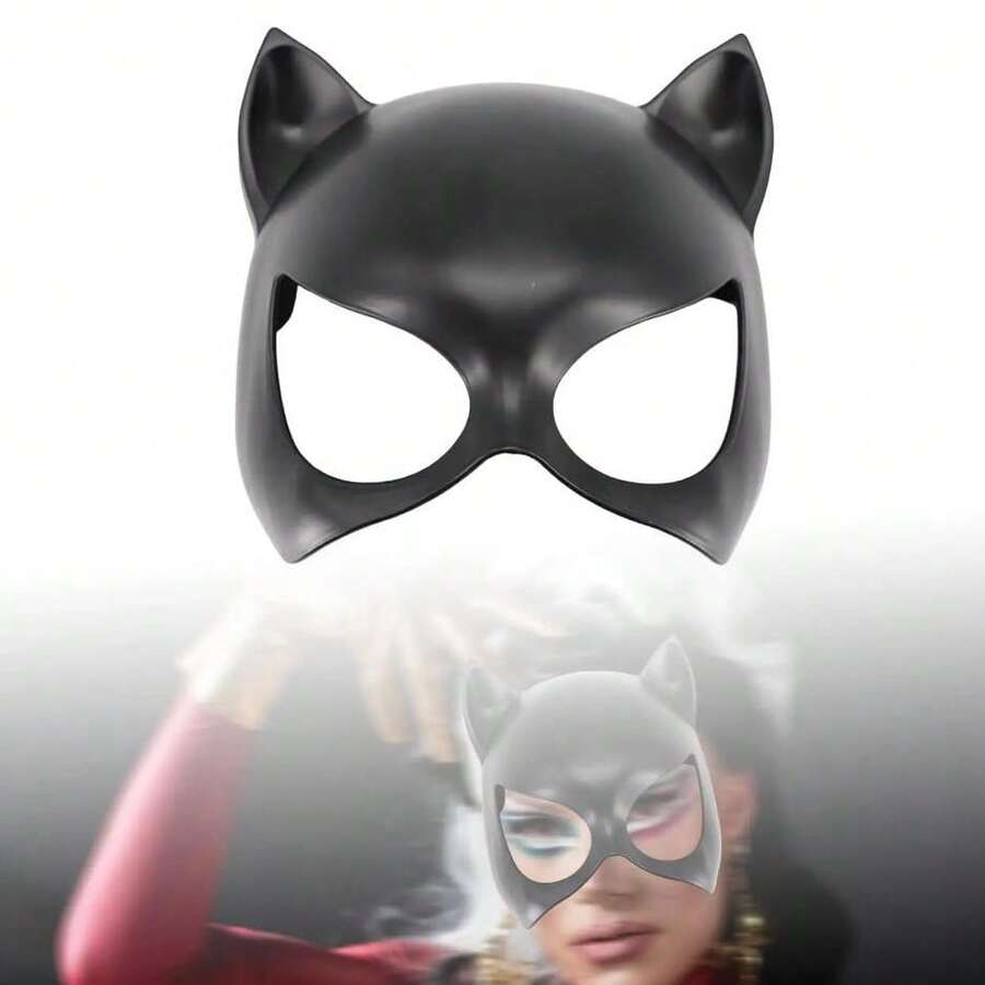 1个黑色性感猫脸面具,角色扮演面具,舞台面具,服装道具,猫咪服装,装扮,女装,猫咪面具,服装道具,角色扮演,装扮 - 黑色 - 查看 1