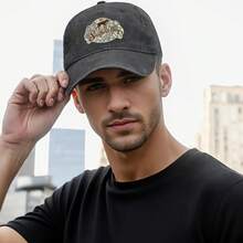 Southern Camouflage Hunting Dog Baseball Cap - Adjustable Snap, Green/Brown Camouflage With Hunting Dog And Hunting Season Design, Breathable Unisex Outdoor Hat, Machine Washable Casual Hat, Adventure Gear, Retro Snap, Lightweight Material, Durable Fabric, Suitable For Sports Enthusiasts - Xám than - Xem 2