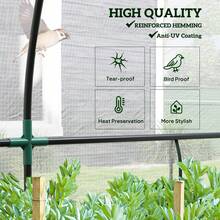Outsunny Walk-In Wall Lean-To Greenhouse With  Barrier, 10' X 3' X 5' Outdoor Gardening Green House With PE Cover, 2 Zipper Roll-Up Doors And Window, For Garden Backyard, White - 白色 - 查看 4