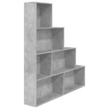 vidaXL Bibliothèque/Séparateur de pièce Gris béton Bois d'ingénierie - Grigio - Visualizzare 2