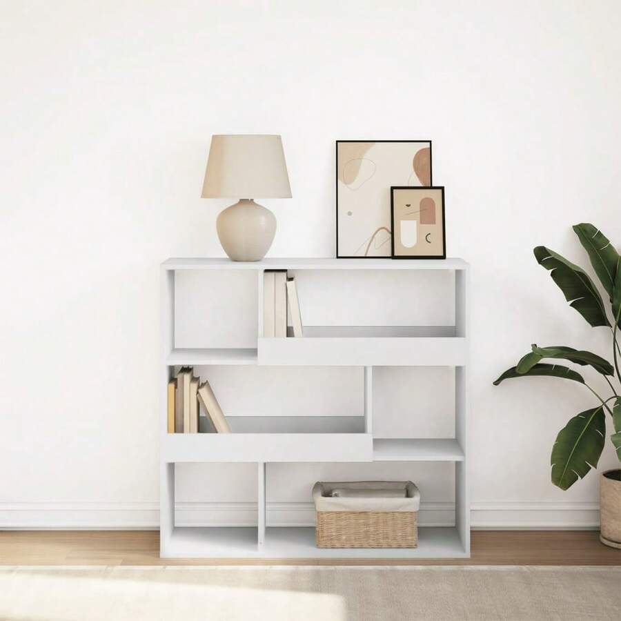 vidaXL Bibliothèque/Séparateur de pièce blanc 100x33x94,5 cm - Blanc - Voir 1