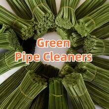 100/200/300/500/1000pcs Military Green Flocked Sticks - Multipurpose Tubular Cleaning Swabs Suitable For Various DIY Craft Projects, Bulk Packaging Sizes Available - Army Green Pipe Cleaners - View 2