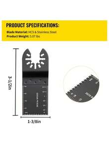 100PCS Oscillating Saw Blades, Quick Release Multitool Blades Kit, HCS Tool Blades For Wood Plastic Metal Nails Bolts, Compatible With Dewalt Fein Worx Bosch Makita Milwaukee - 黑色 - 查看 7