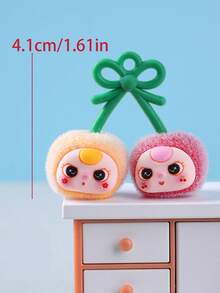 1个植绒双樱桃树脂DIY手工可爱创意饰品钥匙扣吊坠，水果幸运系列，生日、情人节、圣诞节、节日礼物，表面材质ABS（硬质），无植绒 - 彩色 - 查看 10