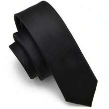 1pcs Black Simple Clip On Tie Security Tie For Men Women - màu đen - Xem 7