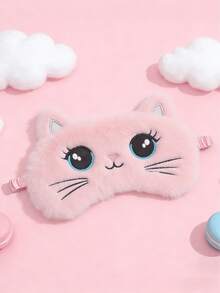 1pc/4pcs Kids Comfortable Blackout Cute Cartoon Plush Cat Sleep Mask, Silky Soft, Sleep Aid, Suitable For Daily Comfortable Sleep, Gift Giving - Multicolor - View 7