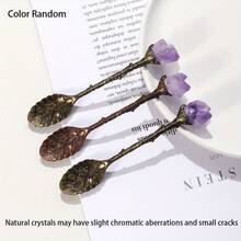 1 Piece Natural Amethyst Cluster Teaspoon Tooth Flower Gemstone Candy Spoon Decoration Gift - 1 PCS Random - View 4