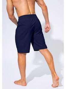 Men's Swim Trunks Quick Dry Board Shorts With Zipper Pockets Beach Shorts Bathing Suits Men - No Mesh Liner - Navy - 查看 4