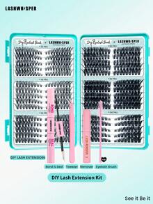 DIY Eyelash Clusters, Lightweight & Flowy False Eyelashes, Natural Look Individual Lashes, Mixed Length (9-16mm), D-Curl Ultra-Lightweight, Reusable Cluster Lashes, Suitable For Everyday Makeup - Baby Blue - View 14