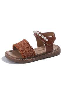 Kids/Teens Studded Flat Sandals, Comfortable Non-Slip Soft Sole - Brown - View 5