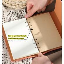 1 PC A6 Refillable Journal – PU Fabric-Grain Leather Cover, Delicate & Durable Water-Resistant Note-Taking Notebook/Diary. Portable & Slim For Travel, Ideal For Students, Professionals & Journal Enthusiasts – Excellent Gift For Daily Documentation. - Multicolor - View 6