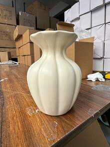 Jarrón plano con forma de O, adecuado para la decoración del dormitorio y la sala de estar - Multicolor - Ver 13