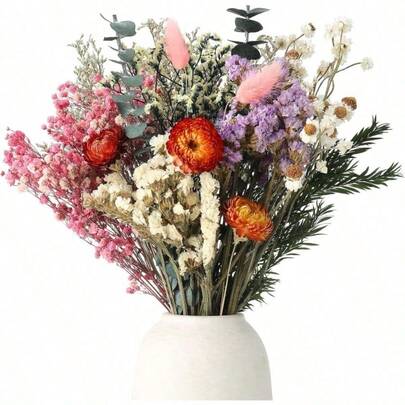30pcs Natural Dried Flowers - 10 Types Multicolor Bouquet Suitable For DIY Crafts, Wedding, Decorations - Air-Dried Preserved Flowers For Vase Arrangements, Dried Flower Bouquet