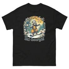 Camiseta de animal esquiador de mapache de Georgia - Negro - Ver 12