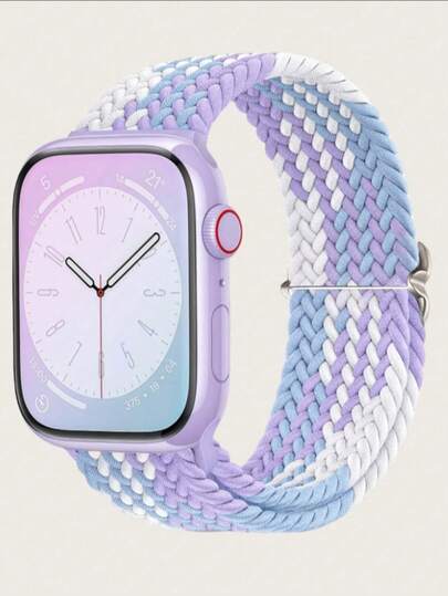 1pc Elastic Woven Single Loop Watch Band, Compatible With Ultra 49mm/45mm/44mm/46mm/42mm/41mm/40mm/38mm For Men & Women, Soft Nylon Elastic Woven Strap, Replaceable For Ultra 2/3, Series 11/10/9/8/7/6/5/4/3/2/1/SE, Ideal Gift For Back To School Students