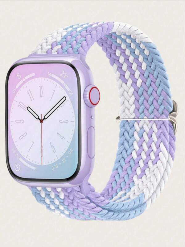 1pc Elastic Woven Single Loop Watch Band, Compatible With Ultra 49mm/45mm/44mm/46mm/42mm/41mm/40mm/38mm For Men & Women, Soft Nylon Elastic Woven Strap, Replaceable For Ultra 2/3, Series 11/10/9/8/7/6/5/4/3/2/1/SE, Ideal Gift For Back To School Students