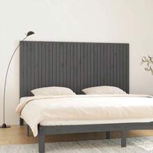 vidaXL Tête de lit murale Gris 204x3x110 cm Bois massif de pin - Grigio - Visualizzare 1