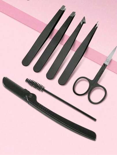 4件/6件套专业修眉套装，便携式修眉工具套装，包含修眉刀、剪刀、眉刷、镊子和眉钳，适用于沙龙、旅行和居家使用，情人节、圣诞节礼物，化妆，价格实惠，房间装饰，梳妆台，旅行，卧室，化妆配件，修眉刀，价格实惠，圣诞礼物，化妆品，化妆工具，平价产品，礼物，女士礼物，圣诞礼物