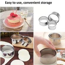 Bộ 3 khuôn làm bánh bao bằng thép không gỉ - Dụng cụ hoàn hảo để làm bánh bao, bánh ngọt, bánh quy và bánh nướng thơm ngon - Dụng cụ nhà bếp lý tưởng cho gia đình và nhà hàng. - Bạc - Xem 10