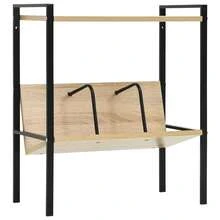 Bibliothèque vidaXL 2 niveaux en chêne noir 52x28x59 cm, ingénierie du bois - Noir - Voir 1