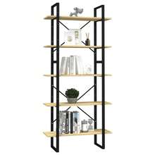 Bibliothèque vidaXL de 5 niveaux 80x30x175 cm Bois de pin - Tabac - Voir 3