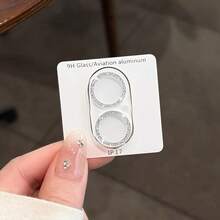 Shiny Camera Lens Protector Film Compatible With IPhone 17 Pro Max, Transparent Lens Protection Glass, Rear Lens Cover Compatible With IPhone 17, 17 Air And 17 Pro Applicable To Daily Shield, Office, Home Daily Shield Office Home Phone Camera Cover Sparkling Crystal Waterproof Shockproof Anti-Fall Scratch Resistant - Silver - View 5