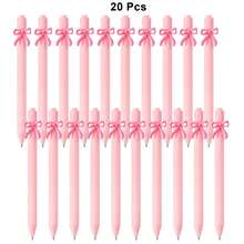 Bộ 1/5/10/20/30 bút bi hình nơ, màu hồng/trắng/đen, kiểu dáng retro dễ thương, có thể mở rộng, dung lượng lớn, quà tặng cho ngày Valentine, sinh nhật, tiệc tùng, đám cưới, văn phòng. - màu đen - Xem 10