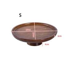 1pc Minimalist Retro Wooden High Heel Shaped Tray, Round/Square Dessert Display Stand, Bamboo High Heel Fruit Plate For Living Room - Multicolor - View 6