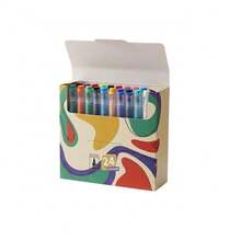 12/24/36/168 Cores Canetas Marcadoras Líquidas de Acrílico, Estudante Arte Profissional Desenho Ponta Macia Marcadores Coloridos, Compacto Papel Empilhável Para Livros de Colorir DIY, Adequado Para Vidro, Pedra, Arte Corporal À Prova D'água, Essencial Volta às Aulas - Multicolorido - Visão 9