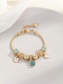 1件装时尚心形花朵装饰手链，适合青少年日常佩戴，情人节、妈妈、母亲节礼物 - 彩色 - 查看 6