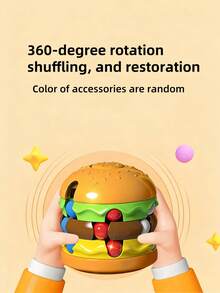 3-6 Years Old Kids Educational Sensory Toys, Magic Bean Cube, Hamburger, French Fries Fidget Toys, Random Color - Multicolor - View 5