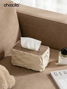 choxila 1pc Large Capacity Corrugated Paper Towel Box - Multipurpose Storage Box Suitable For Living Room And Dining Room - Tissue Box - View 3