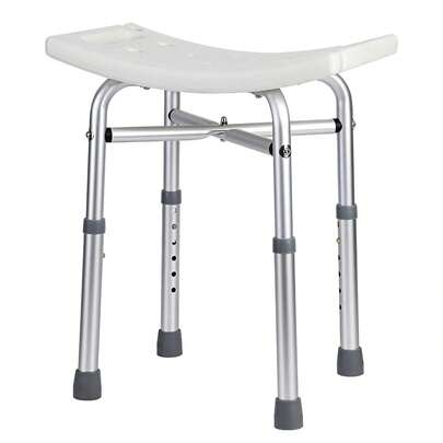 Silla de ducha de altura ajustable con patas con ventosa, asiento de banco de baño antideslizante, marco de aluminio ligero para bañera y ducha.
