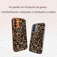 Adecuado para funda patrón Diseño Estampado de leopardo+Con Correa De Mano para protectora de teléfono Galaxy A56 5G/A54/A34/A36/A14/A52/S21Ultra/S22Ultra/S23Ultra/S24Ultra/S25Ultra marca de moda , Nueva funda para teléfono antideslizante con textura, regalo de moda minimalista interesante para hombres y mujeres. - Plateado - Ver 3