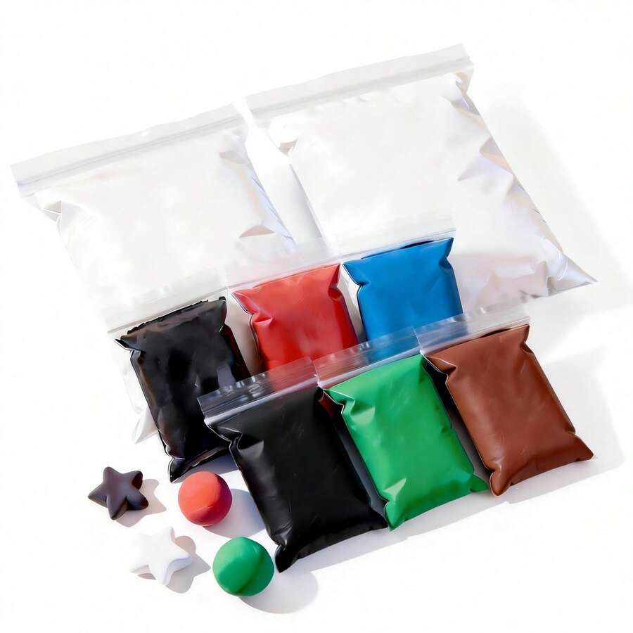 8 包造型黏土泡沫黏土 - 风干黏土超轻魔力黏土，送给男孩女孩的完美礼物（两包大号黏土和六包中号黏土） - 彩色 - 查看 1