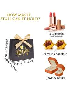 10PCS/1PC/Small Bowknot Gift Box [Including Ribbon] Valentine's Day Gift Box, Packaging Box, Packaging Bag, Can Hold Small Items, For Lovers, For Friends, Suitable For Valentine's Day, Birthdays, Party Gift Boxes