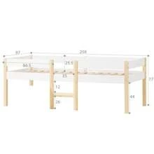 Bed Frames - White+Solid Wood+90cm*200cm - View 2