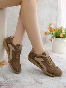 2025新款女士复古德国训练鞋、休闲运动鞋、学生时尚运动鞋 - 灰色 - 查看 3